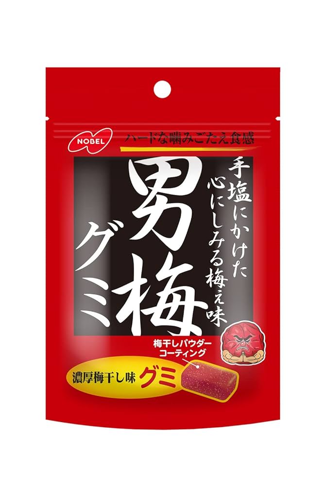 男梅グミ NOBEL Amazon | ノーベル製菓 男梅グミ 38g×6個 | ノーベル製菓 | グミ